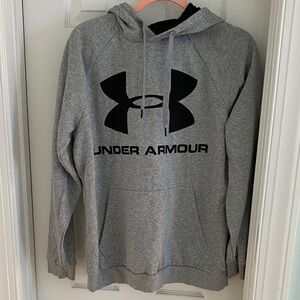 Under Armour Gray and Black Logo Hoodie - Like New - Medium